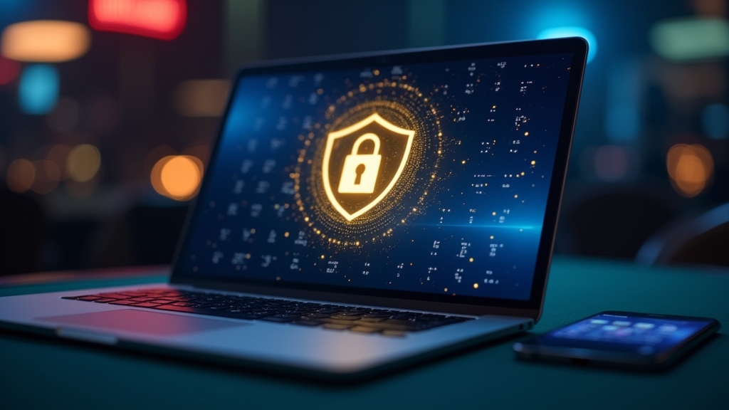 Locked laptop and smartphone representing secure casino account protection
