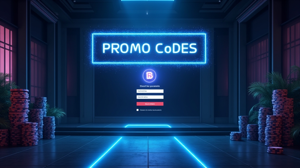 Casino login screen with promo code banner for new and returning players