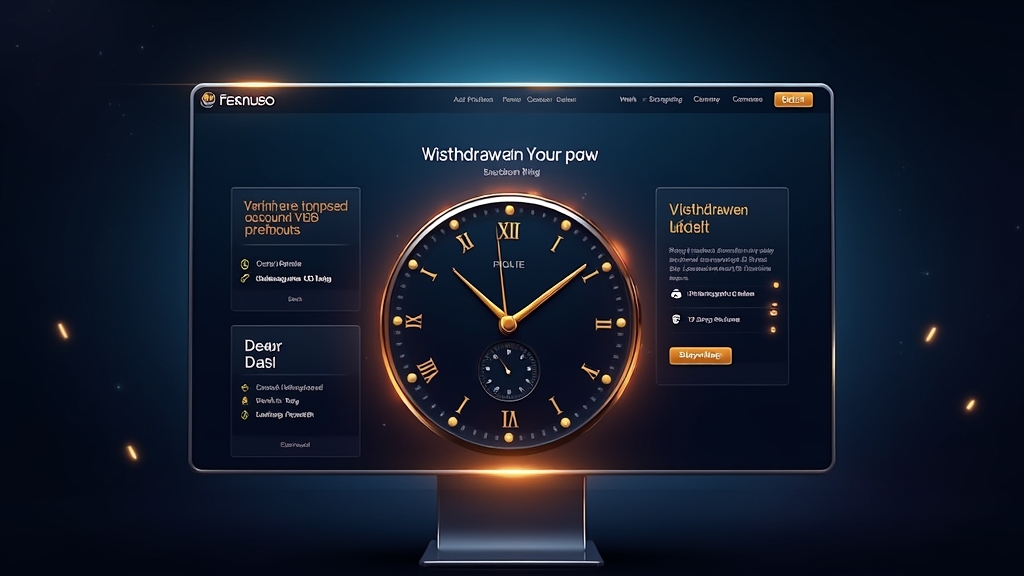 Casino withdrawal timeline with clock and verified account icon